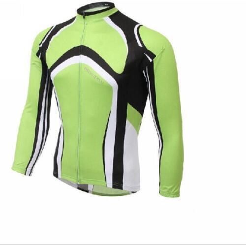 XINTOWN Green Men Cycling Jersey Spring Long Sleeve Mtb team Bike Shirt Sport breathable Ropa Ciclismo Bicycle Clothing Tops