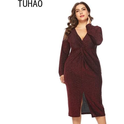 TUHAO Mother Women Elegant Party Pencil Dresses Large Size 5XL 4XL 3XL Womens Sexy Evening Sheath Vestidos OL Bodycon Dress WM26