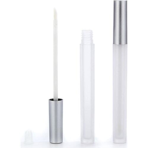 10pcs 2.5ml Empty Lip Gloss Bottle 2.5g Empty Matt Sliver Lip Gloss Tube Container with Wands and Rubber Insert