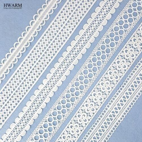 10yard white lace fabric ribbon trim wedding decoration for home DIY milk silk water-soluble embroidery lace bar code spot laces