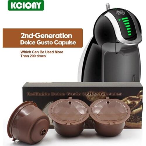 2nd Refillable Dolce Gusto Capsule Coffee Filter Cup Reusable Coffee Capsule Fit For Nespresso Coffee Machine With Spoon Brush