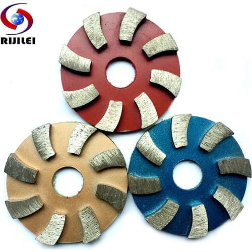 RIJILEI 3PCS 3Inch Metal Grinding Pads 80mm Diamond Polishing Pad Dry/Wet Concrete Floor Grinding Disc Marble Granite 3JKP