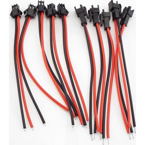 5 Pairs 100mm 2 Pin Female Male SM Plug PVC Connector Cable Wire 5 Male 5 Female Electrical Installation For Led Strip Type