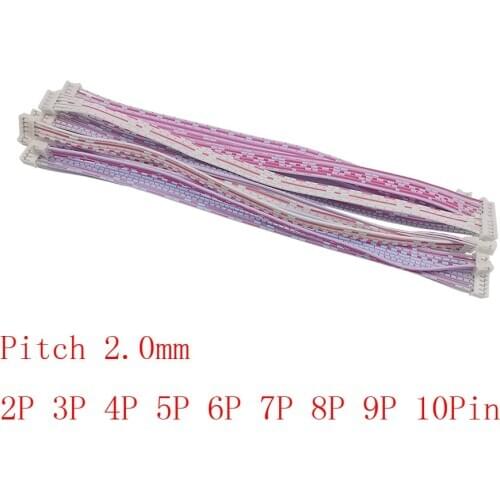 5Pcs JST PH 2.0mm Wire Cable Connector 2P 3P 4P 5P 6P 7P 8P 9P 10 Pin Female to Female Jack Double Head Terminals Connector 20CM
