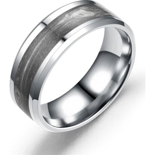 8MM stainless steel enamel ring mens jewelry stainless steel ring ring men and women