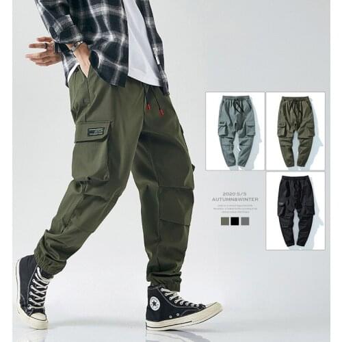Mens Wide Leg Trouser Japanese Style Streetwear Black Cargo Pants Big Size Fashion Male Loose Street Wear Spring Oversize Pants