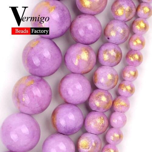 Natural Purple Lapis Lazuli Jades Stone Beads Round Beads for Jewelry Making 4/6/8/10mm Diy Bracelets Jewellery Accessories 15"