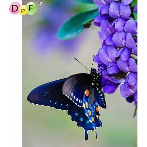 DPF DIY 5D crafts butterfly flower diamond painting cross stitch needlework diamond mosaic square home decor diamond embroidery