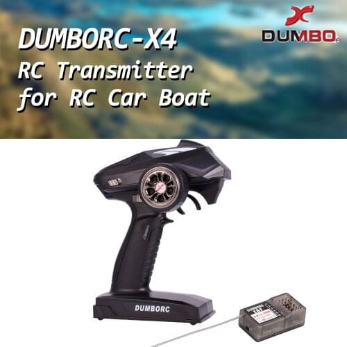 DUMBORC X4 4CH 2.4ghz RC Radio Transmitter and X6F Receiver RC Car Remote Controller Distance 400m-500m for JJRC Q65 RC Boat Car