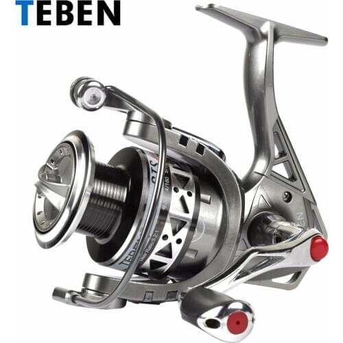 2020 Teben True 8 Bearings 5.2:1 Fresh Water Carp Fishing Spinning Reel 2-6000 Series Original Rubber Handle Reels Fishing