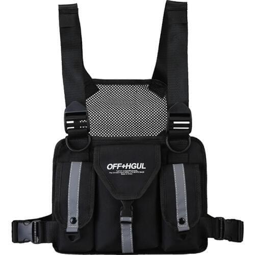 Men Tactical Chest Bag Fashion Bullet Hip Hop Vest Streetwear Bag Waist Pack Women Black Camo Functional Chest Rig Bag