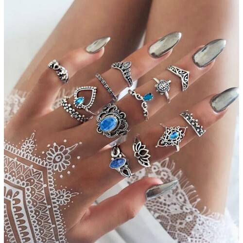 2021 New Vintage Exaggerated Antique Silver Color Gold Rings For Man Women Retro Punk Jewelry Grunge Aesthetic Egirl Accessories