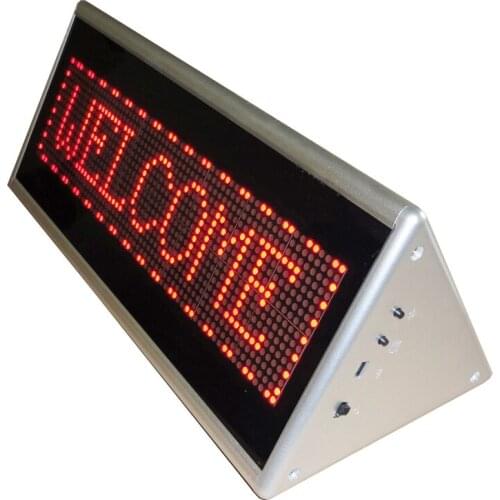 Single Side Triangle LED Programmable Message Scrolling Display Board, Store Desk Led Sign/Digital Bar Screen