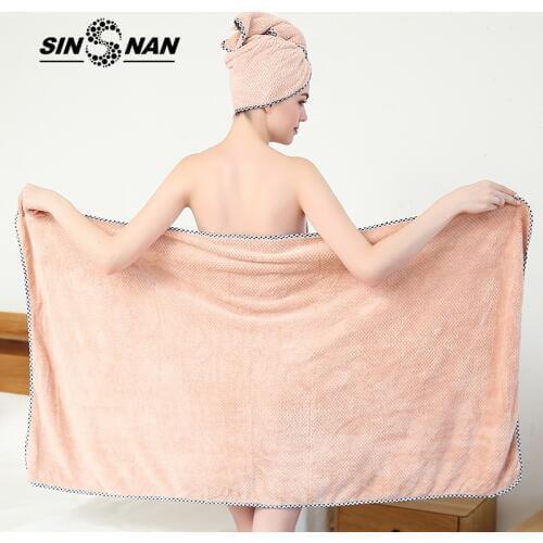SINSNAN Microfiber Towel Set Bathrobe For Women Super Absorbent Dry Hair Towel Soft Beach Swimming Spa Travel Bath Wrap Towel