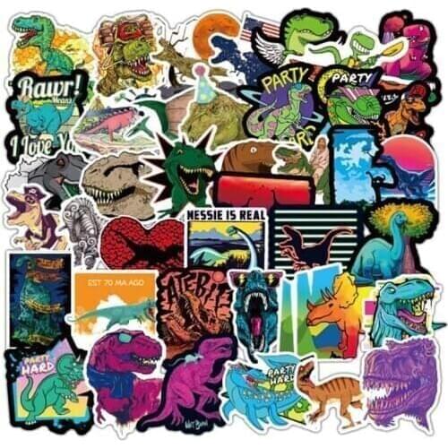 100 Pcs Dinosaur Series Car styling Cool Graffiti Sticker for Luggage Laptop Skateboard Car Decal Funny Car Stickers