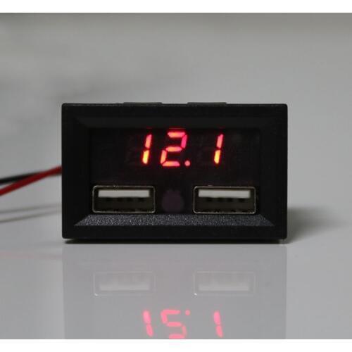 New 12V Lead Acid Battery Capacity Indicator Voltage Car Power Display with Dual USB Charger 5V 2A qiang