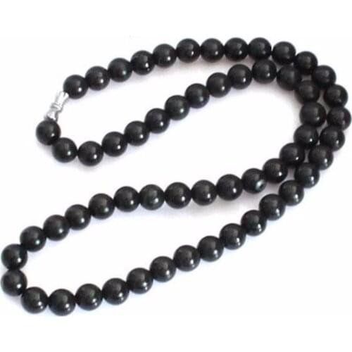 Bian-Stone Beauty Health Care Necklace : diameter 8mm black SI bin needle stone pendant