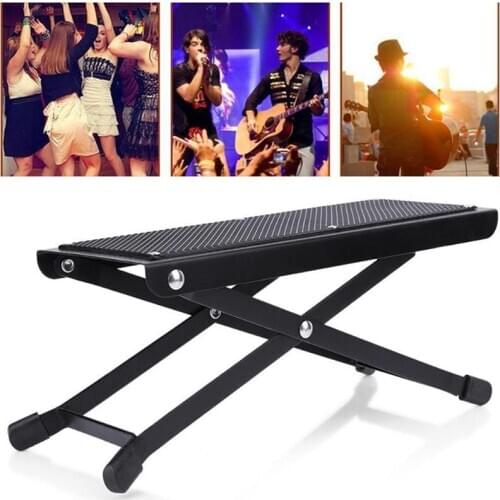 Guitar Foot Rest Adjustable Height Guitar Foot Stool Non Slip Folding Guitar Pedal, Strong and Sturdy