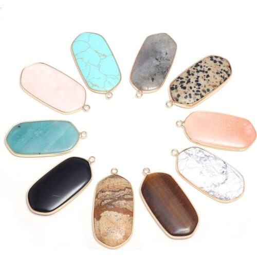 New 2020 Natural Stone Pendants Crystal Agates Charms Necklace Pendant for Jewelry Making DIY Accessories Fit Necklace Fine Gift