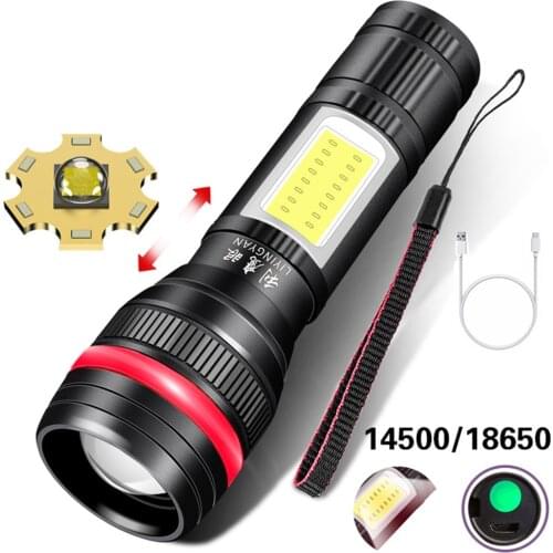 Portable Super bright LED Flashlight Rechargeable 26650 Battery 3 Modes Zoomable Aluminum Alloy power Torch light for Camping