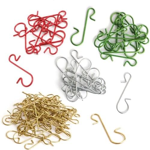 50Pcs/Bag Metal Hook Christmas Ornament S-Shaped Pendant Hooks For 2022 New Year Decoration Christmas Festival Accessories