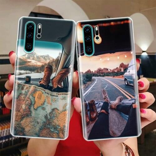World Map Travel Plans Silicon Phone Case For Huawei Honor 10 9 20 Lite Y5 Y6 Y7 Y9 9X 8X 8S 8A 7X 7A 7S Pro + 10i20i Coque