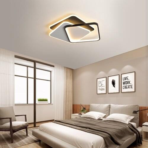 Modern Ceiling Lights Square Geometric modeling LED Lamp for Living Room Bedroom Study Surface mounted Ceiling Lamp Deco