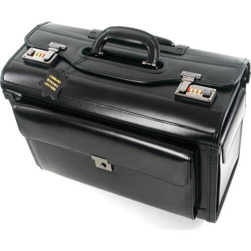 New Retro Genuine Leather pilot Rolling Luggage Cabin Airline stewardess Travel Bag on Wheels Business Trolley Suitcases hangbag