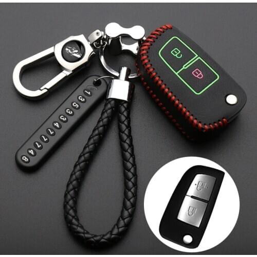 Luminous leather Car Remote Key Fob Shell Cover Case For Nissan X-Trail Juke Qashqai Micra Pulsar 2014 2015 2016 2017 2018