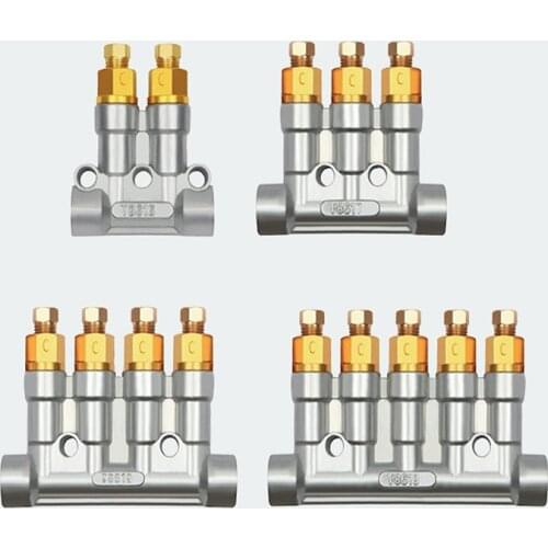 T86 customized 2/3/4/5 Ways volumetric Grease/Oil Oil Piston Distributor Value Manifold Block for lubrication system/CNC machine