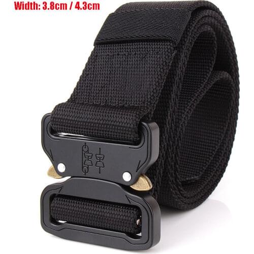 Tactical Belt Military Survival Nylon Belt Army Heavy Duty Safety Gear Metal Buckle Waist Strap Men Hunt Belt 38mm / 45mm
