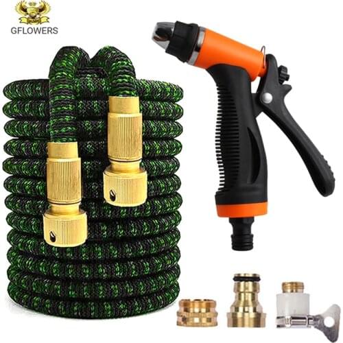 Telescopic magic hose hose high pressure car wash hose adjustable spray flexible household garden watering hose water gun