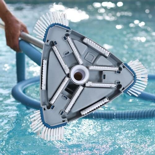 Pool Vacuum Head Weighted Triangle SPA Vacuums Cleaner with Angled Brush Replaceable Pool Vacuum Cleaning Brush Tool Head