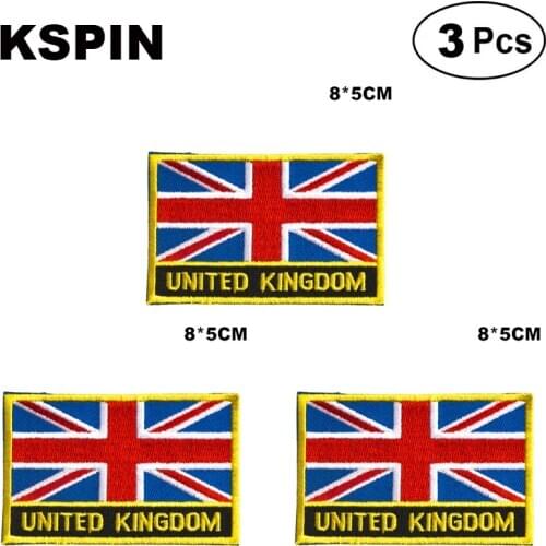 United Kingdom Rectangular Shape Flag patches embroidered flag patches national flag patches for clothing DIY Decoration
