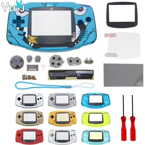 YuXi New Full Housing Shell for Gameboy Advance Shell Hard Case With Screen Lens Replacement for GBA Console Housing