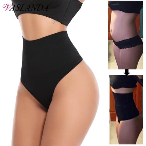 Women Thong Panty Shaper High Waist Tummy Control Panties Slimming Underwear Waist Trainer Shaping Briefs Butt Lifter Shapewear