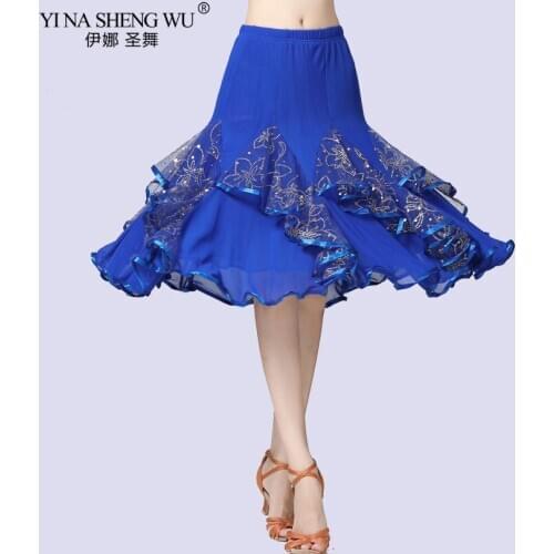 Women Bellydance Spanish Faldas De Baile Flamenco Dance Skirt Costume Sequin Bailar Dresses Ballroom Practice Performance Wear