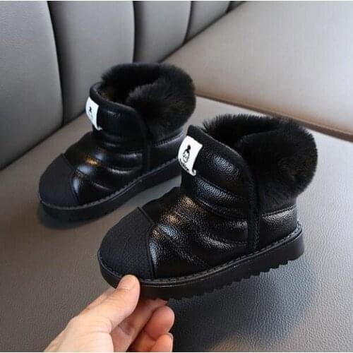 Winter Baby Girls Boys Snow Boots Warm Outdoor Children Boots Waterproof Non-slip Kids Plush Boots Infant Cotton Shoes