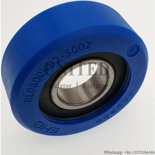 10pcs UNITED Escalator Blue Polyurethane Roller EHC RLO800KB2-5002 OD80mm W25mm Bearing 6206