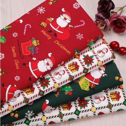100*160cm 100% Cotton Christmas fabric printing Cloth DIY Handmade patchwork Christmas Gift packaging Christmas accessories