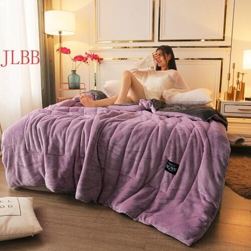 3 Layer Winter Throw&Blanket 200*230cm-2.6kgs Velvet Fleece Bed Cover Fashion Thread Duvet AB Side Soft Warm Comforter Twin Home