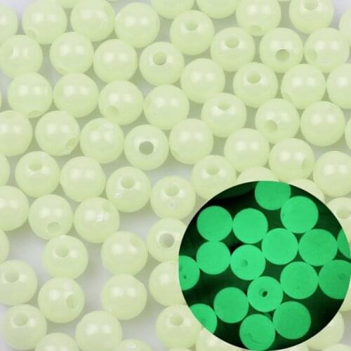 4-12mm Round Acrylic Luminous Beads Loose Spacer Beads for Jewelry Making DIY Glow in the dark Necklace Bracelet Fishing Tools