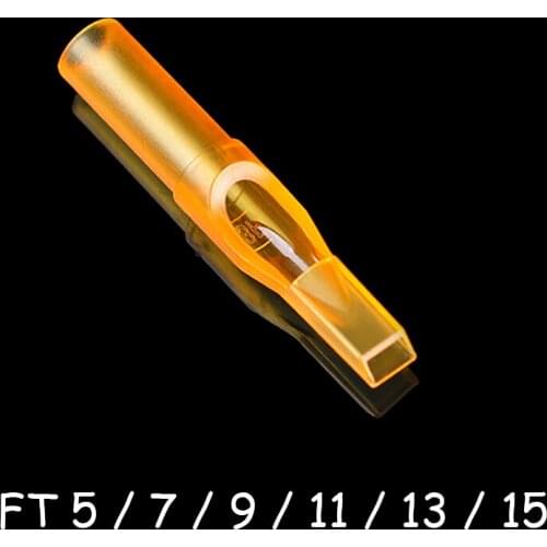 LICH FT 50 pcs Gold Shark Tattoo Nozzle Tips Tube For Tattoo needles Consumables Semi Transparent Disposable Sterile Supplies