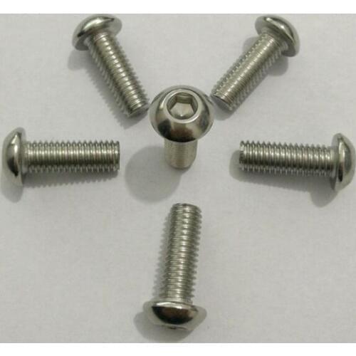 50PCS M2 M2.5 MStainless Steel Allen Button Screw Hex Socket Screws Round Head Bolts Mushroom Head Bolt