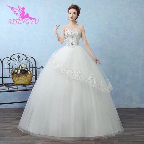 AIJINGYU 2021 sexy Customized new hot selling cheap ball gown lace up back formal bride dresses wedding dress WK687