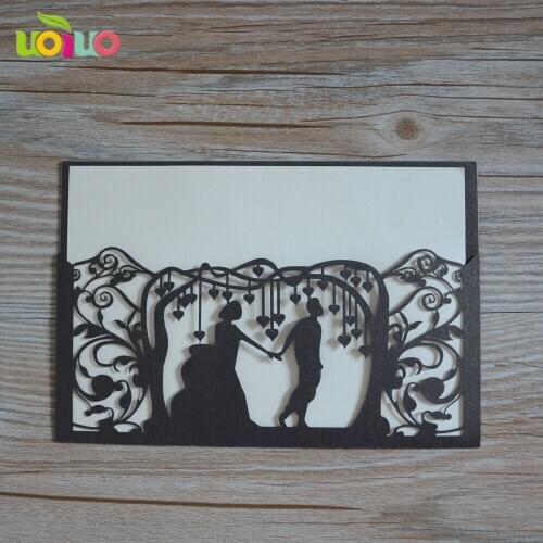 Free shipping 50set inc16 Big Heard Love 50sets Laser Cut Bride And Groom Love Tree Wedding Invitations Cards Party Favors Cards