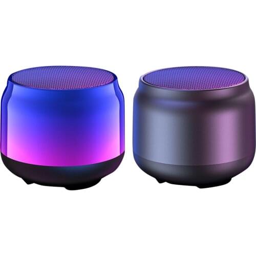 Wireless Bluetooth Speaker Portable Bass Small Steel Cannon Mini Outdoor Subwoofer High-Quality Dazzling Blue Column