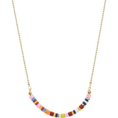 New Boho stainless steel Chain Handmade Jewelry Beads DIY Bar Necklace Women Bohemian Trendy Beaded Jewelry Choker Necklaces