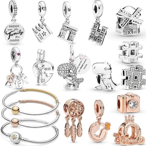 CHAMSS Autumn And Winter Series New Dinosaurs Best Friendship Passport Windmill Notre-dame Camera Original Bracelet Jewelry