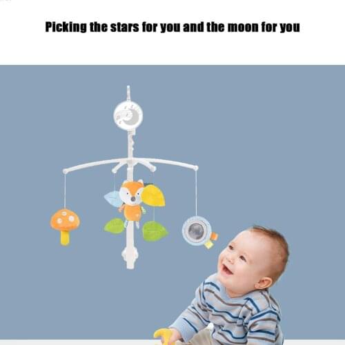 Baby Music Crib Moving Bed Bell Toy Hanging Bell Hanging Rattles Rotating Projection Gift Cute Plush Toys Sleeping Soothing Toys